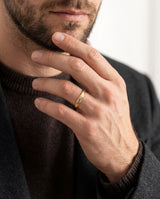 4mm Beveled Edge Men's Wedding Band with Ice Matte Finish