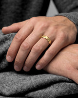 6mm Beveled Edge Men's Wedding Band with Ice Matte Finish