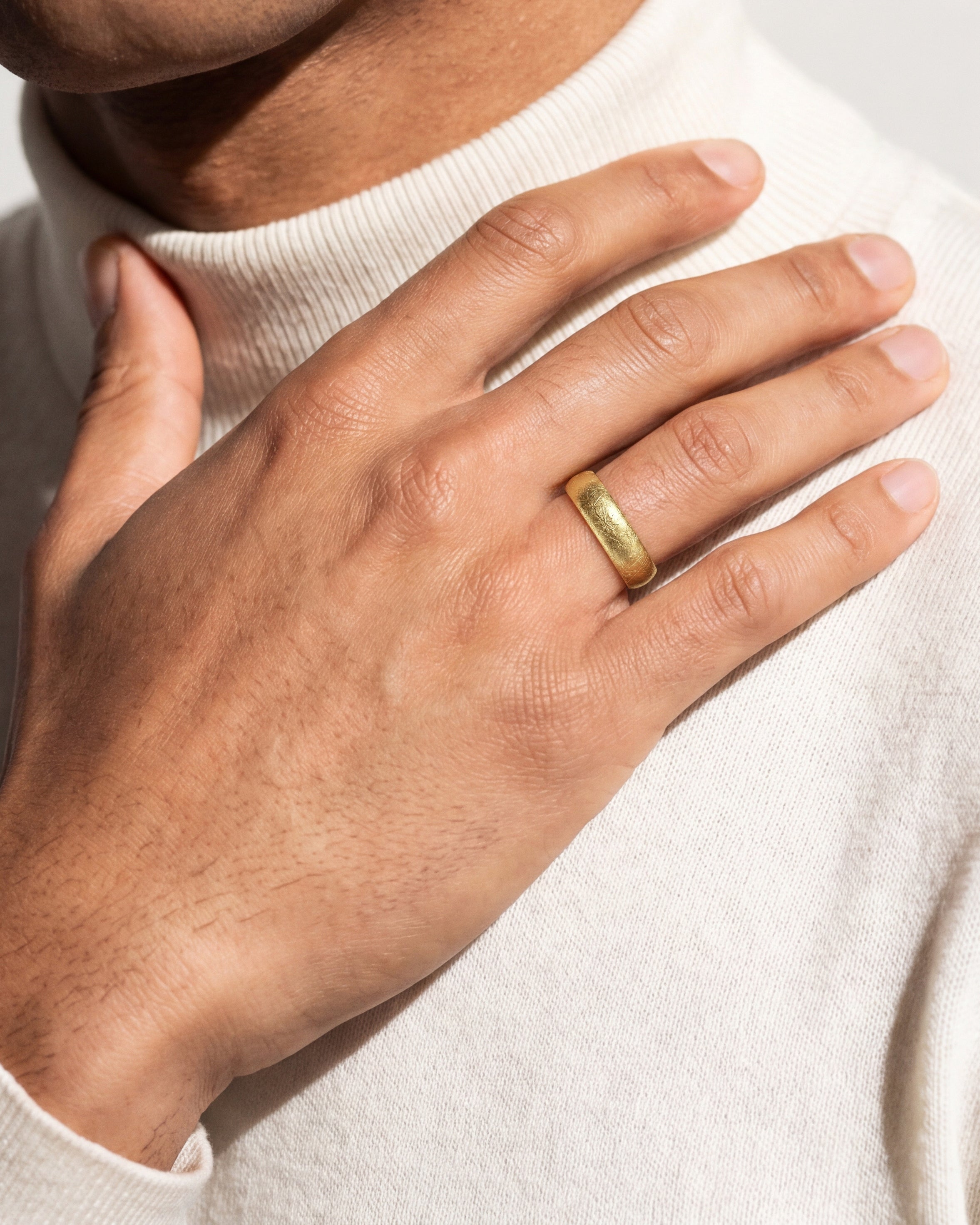 6mm Dome Men's Wedding Band with Ice Matte Finish