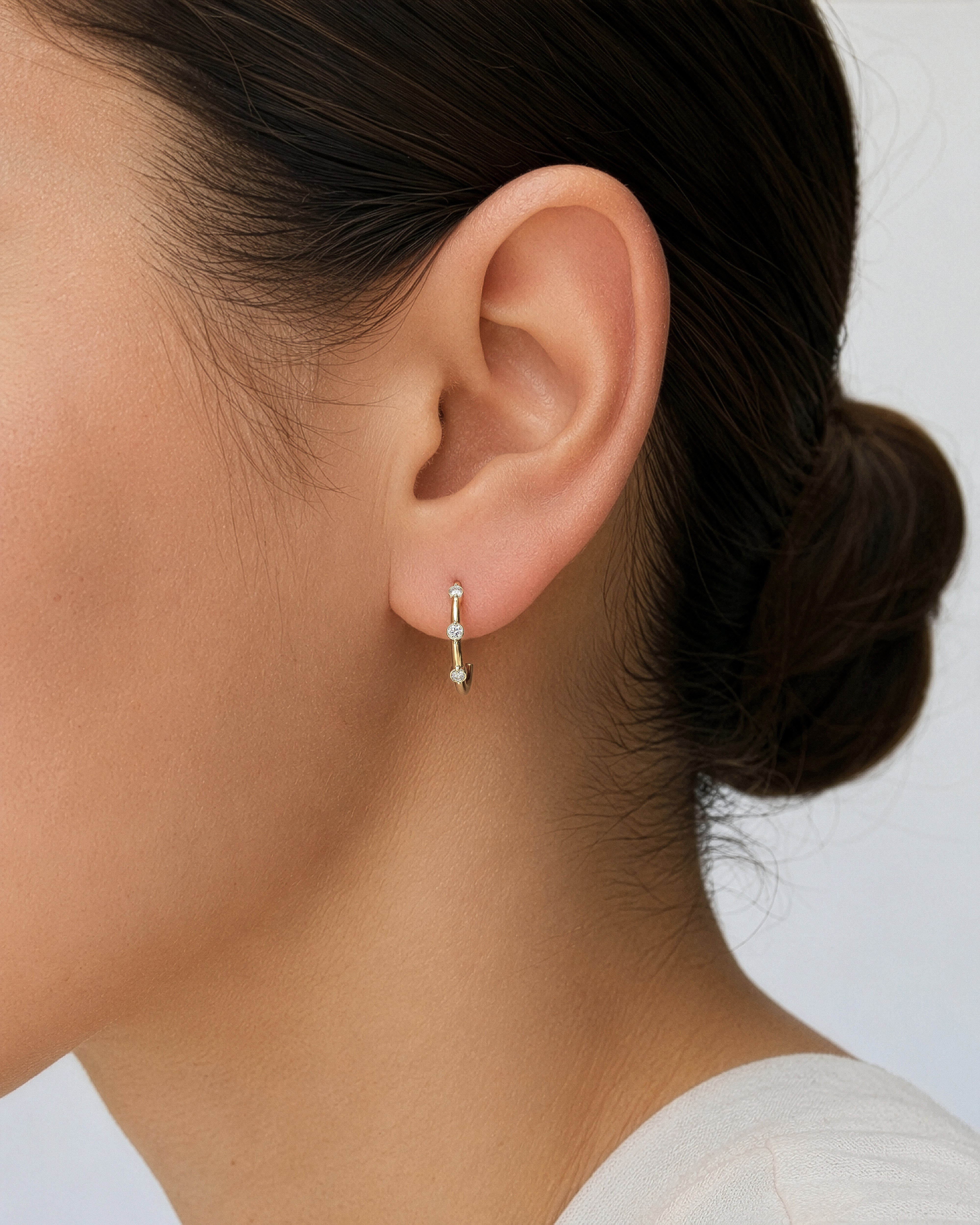Prong Set Hoop Earrings