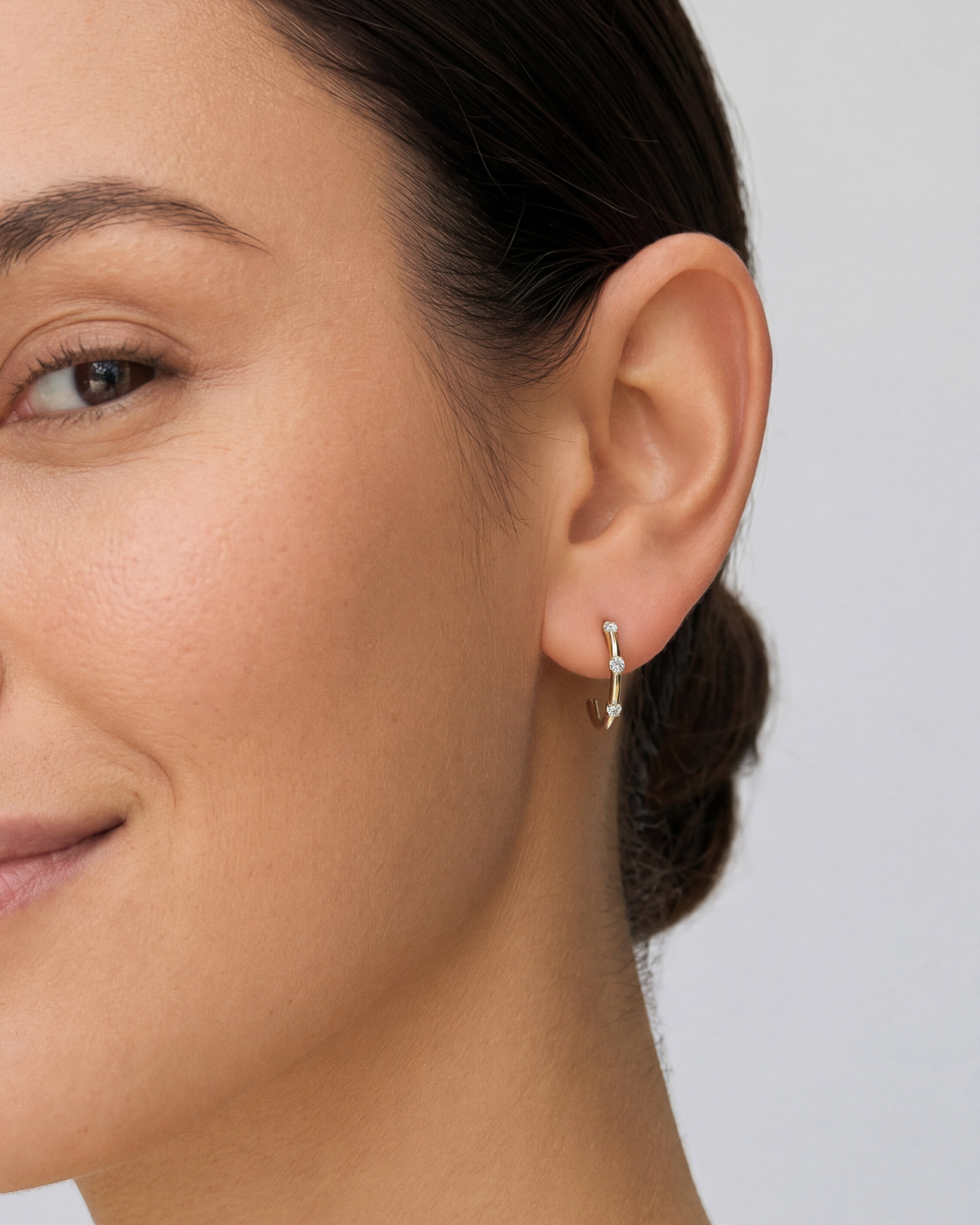 Prong Set Hoop Earrings