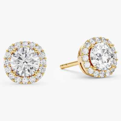 Round Halo Stud Earrings (0.66 ct tw)