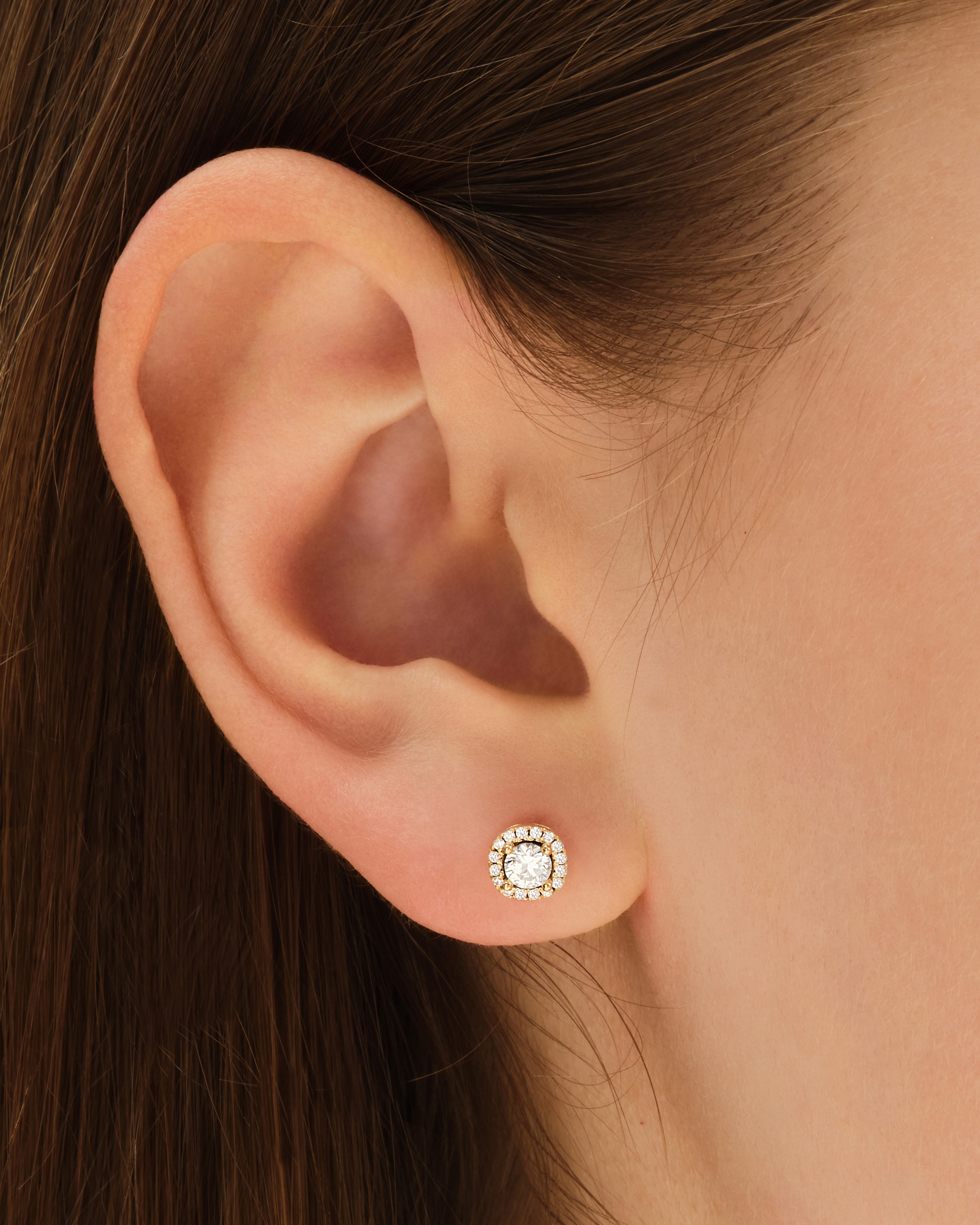 Round Halo Stud Earrings (0.66 ct tw)