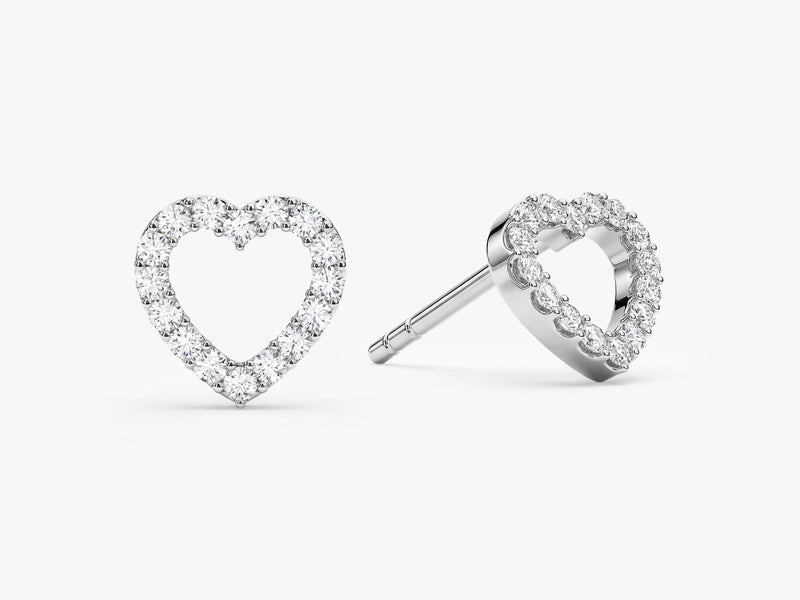 Open Heart Stud Earrings