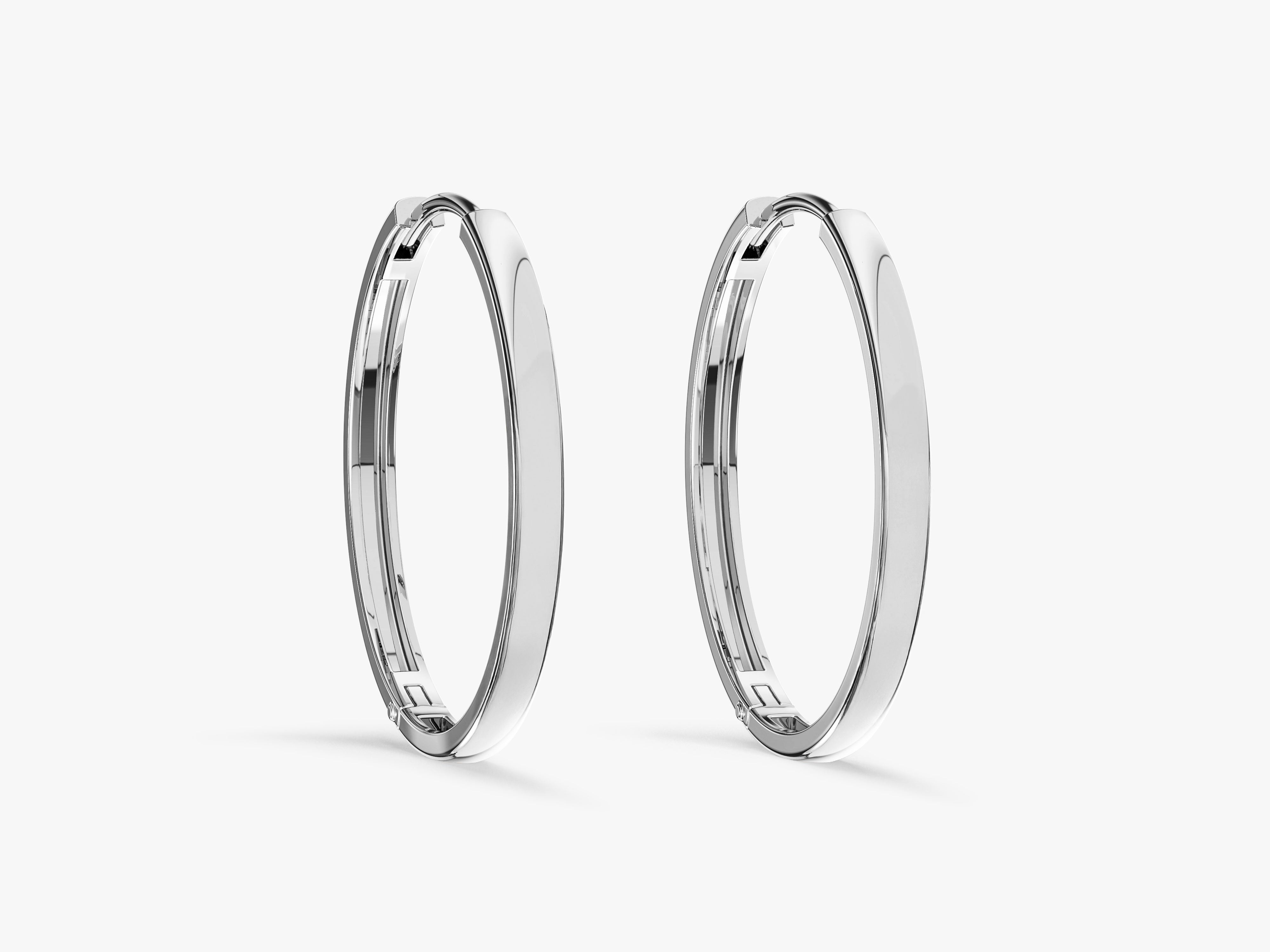 Large Plain Hoop Earrings