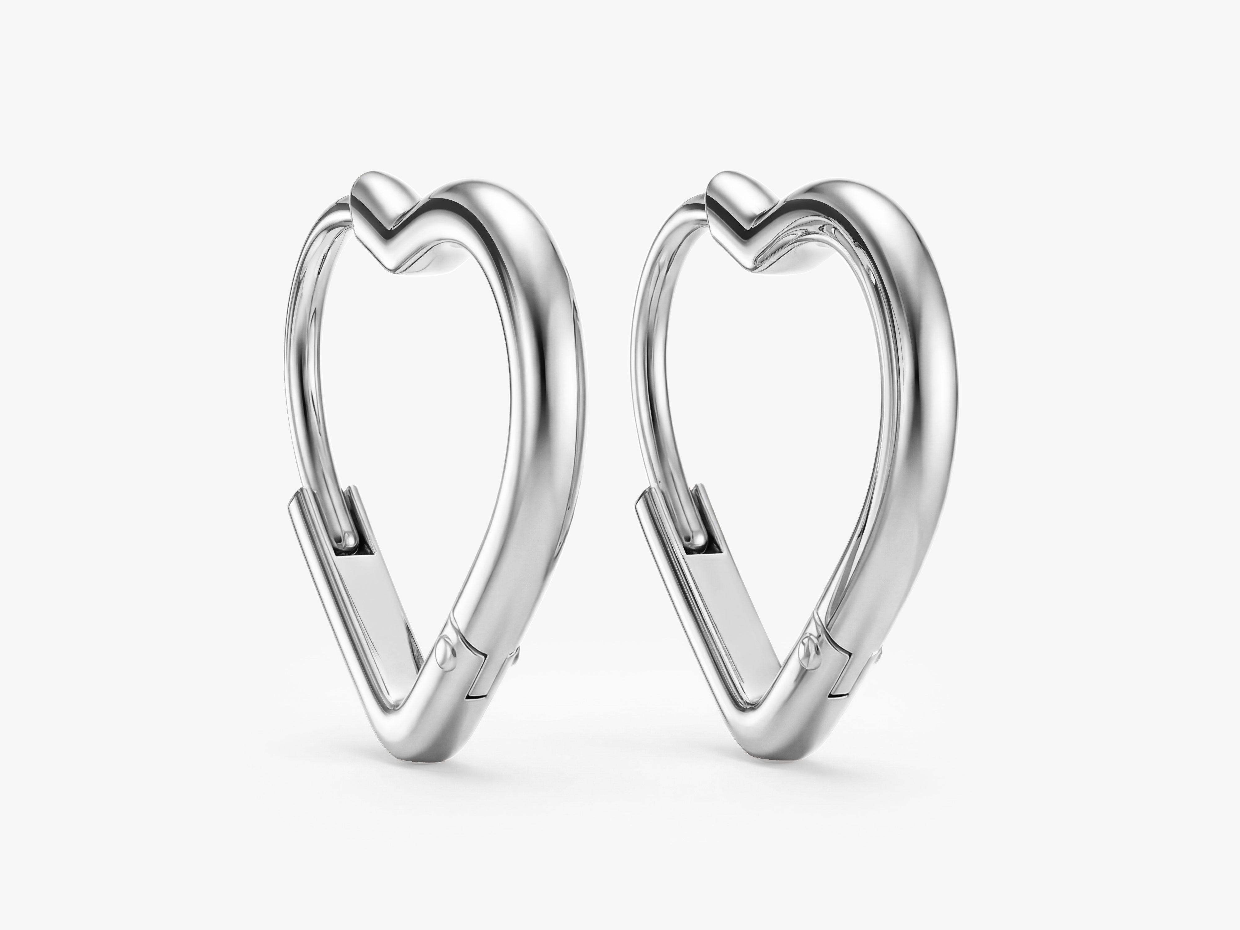 Open Heart Hoop Earrings