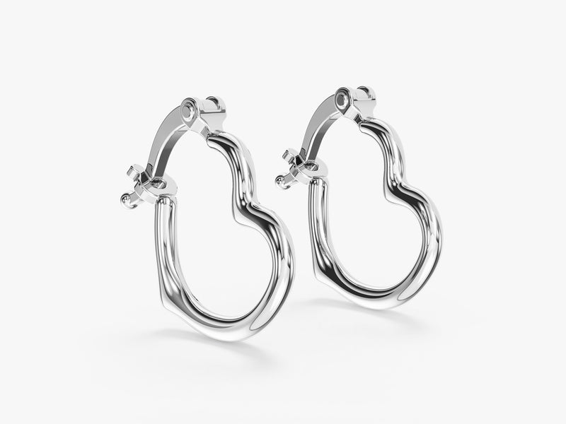 Abstract Heart Hoop Earrings