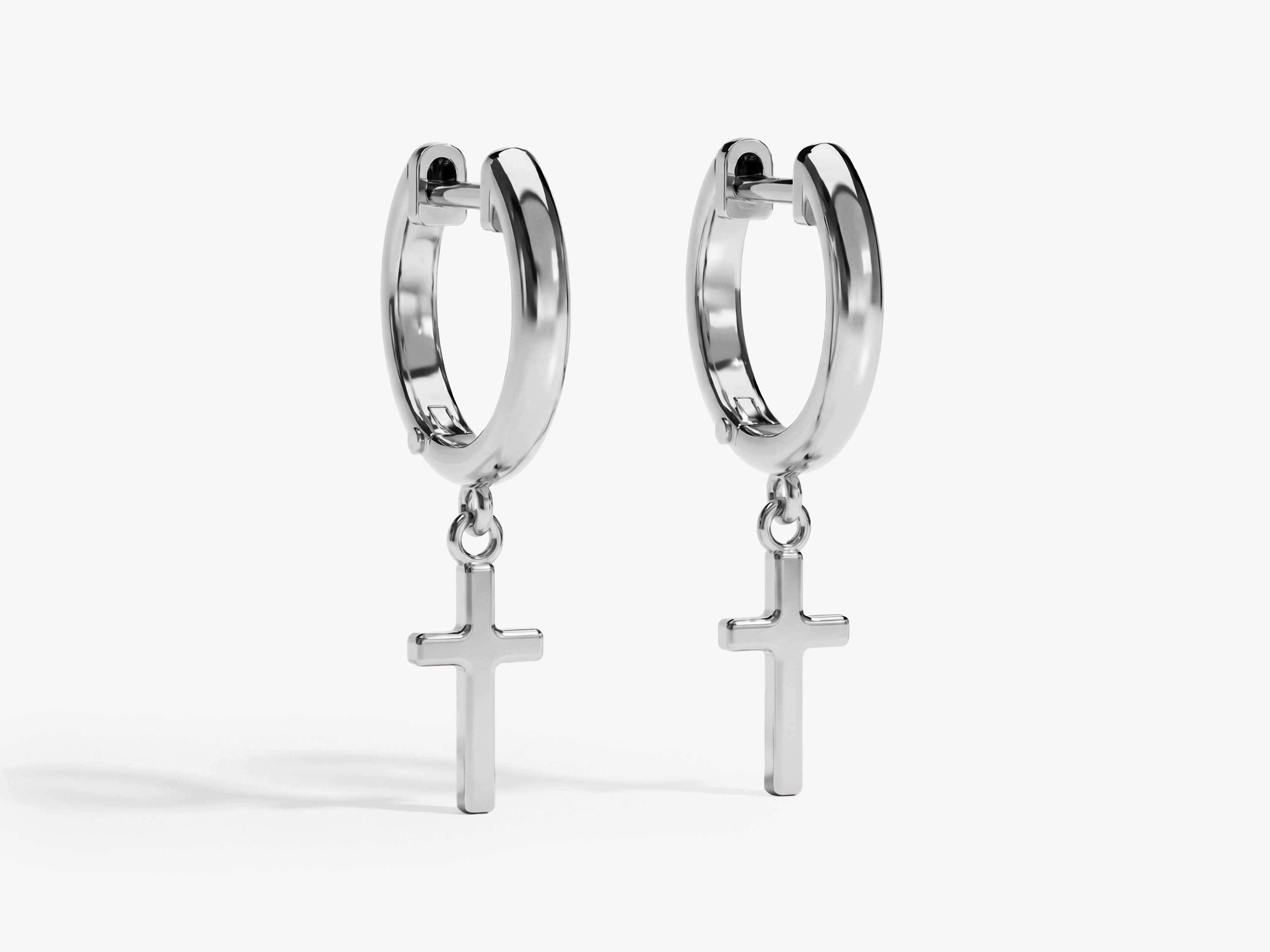 Cross Hoop Earrings