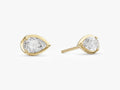 Bezel Pear Solitaire Earrings