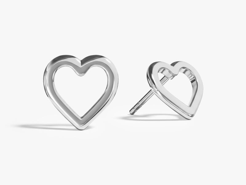Heart Outline Stud Earrings