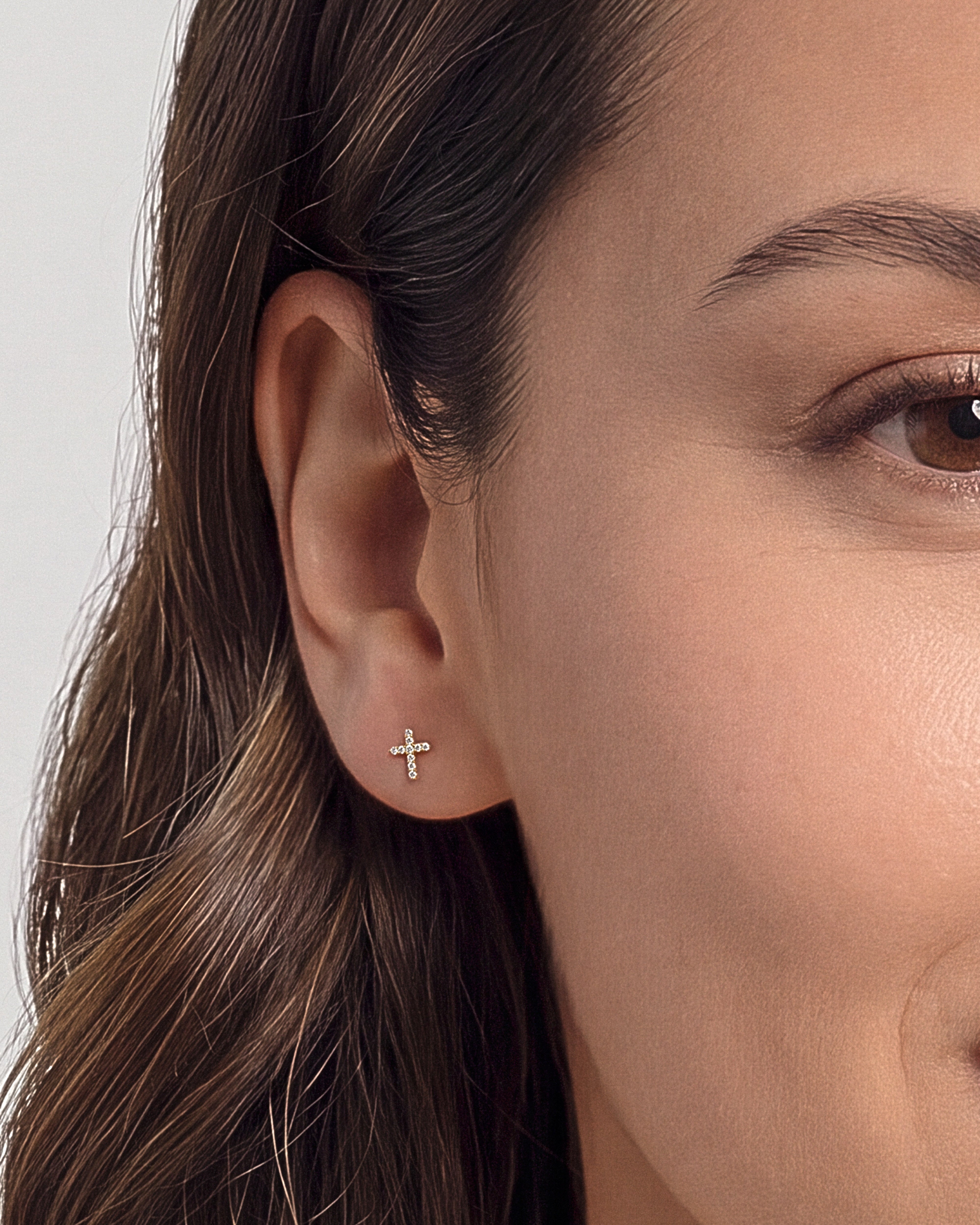 Pave Cross Earrings