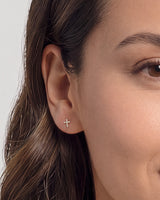 Pave Cross Earrings