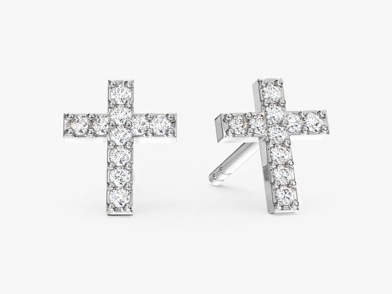 Pave Cross Earrings