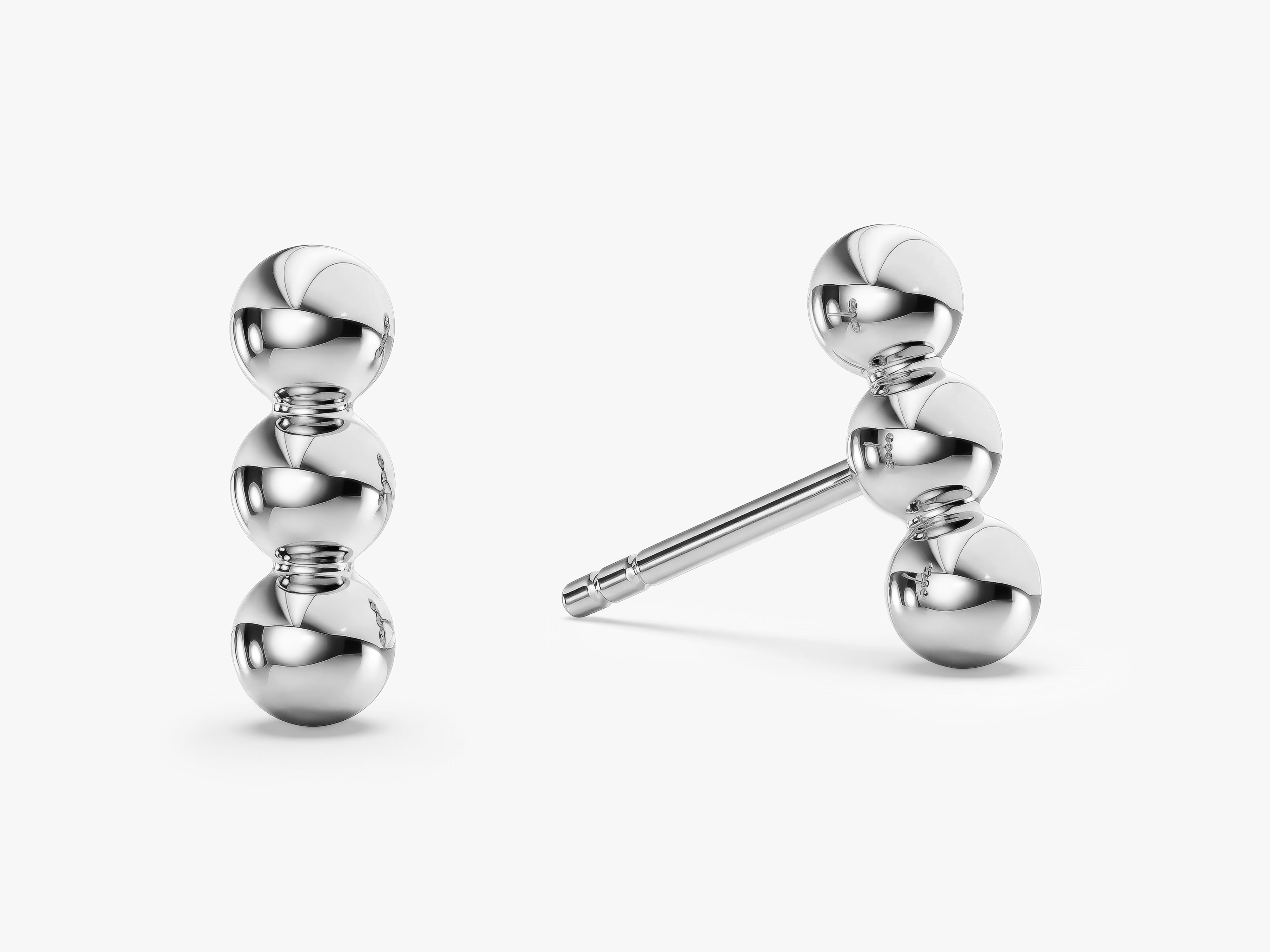 Triple Ball Stud Earrings