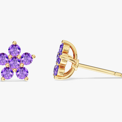 Birthstone Flower Studs