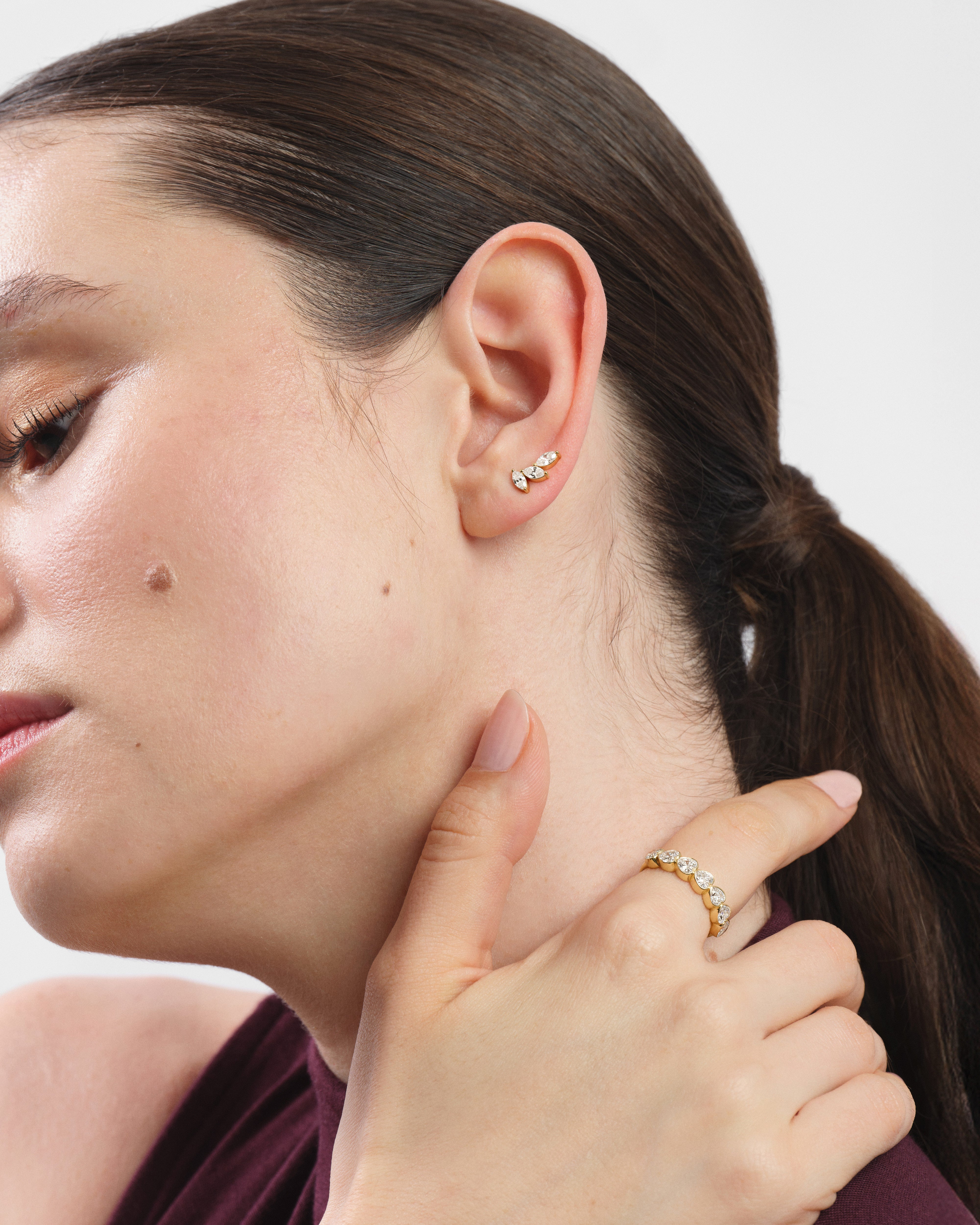 Trio Marquise Stone Earrings