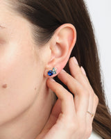 Multi Cut Birthstone Cluster Earrings