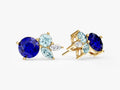 Multi Cut Birthstone Cluster Earrings