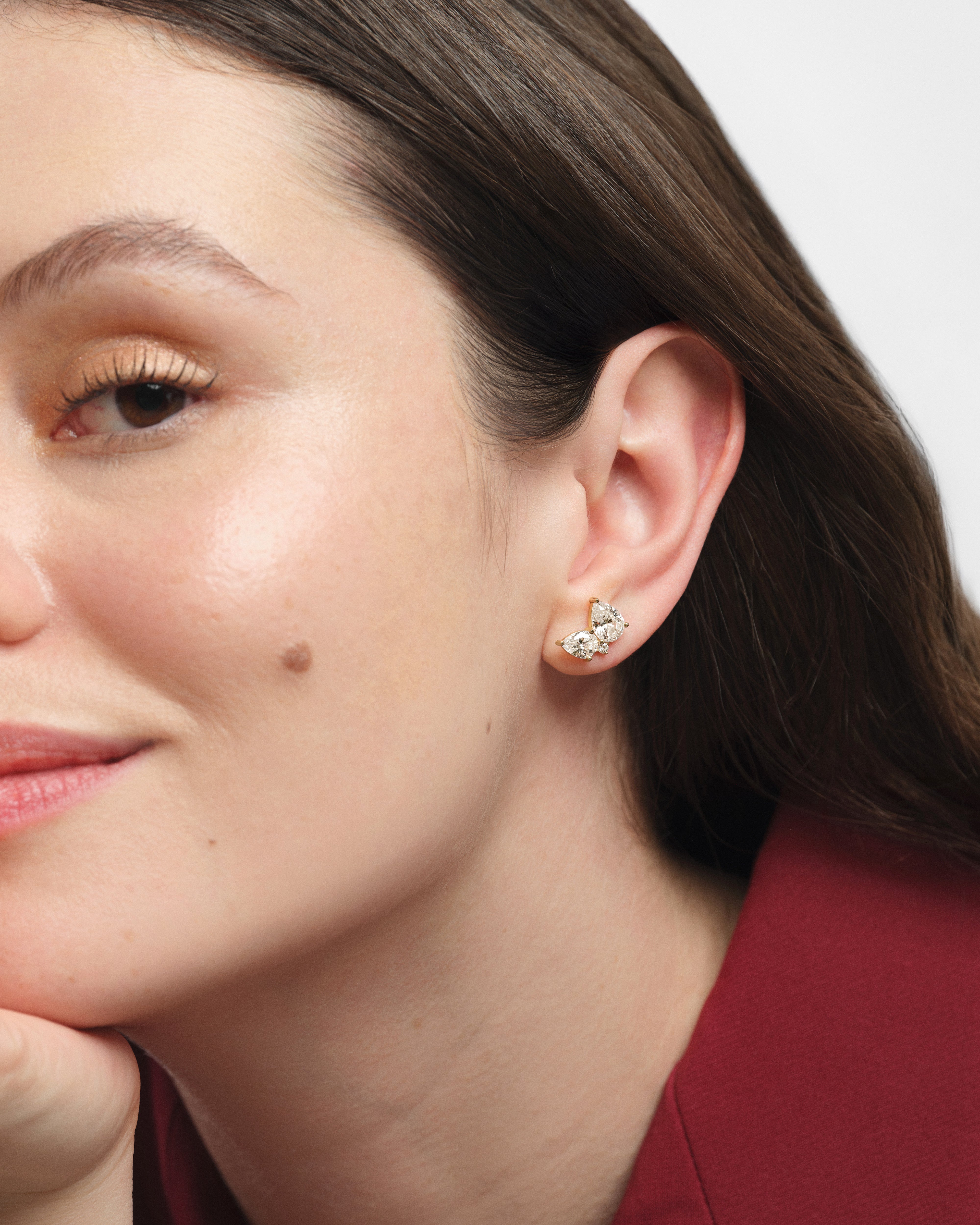 Double Pear Stone Earrings