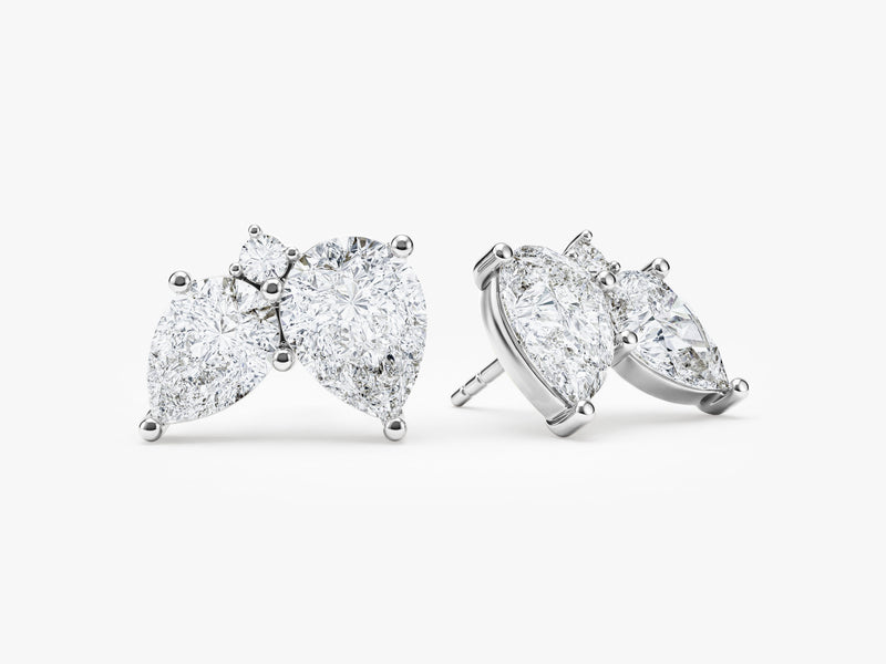 Double Pear Stone Earrings