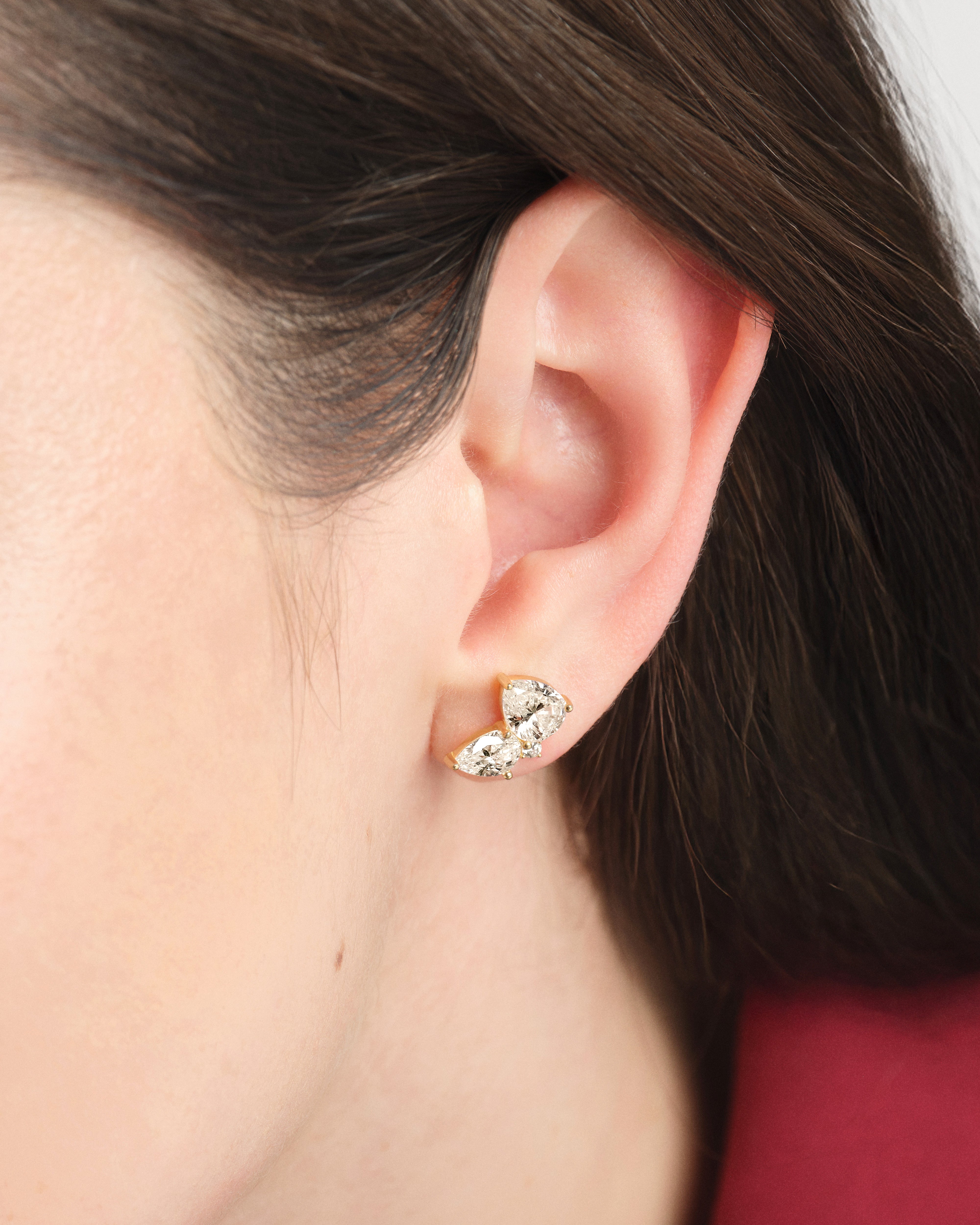 Double Pear Stone Earrings