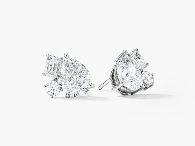Multi Stone Cluster Earrings