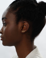 Curved Leaf Climber Earrings