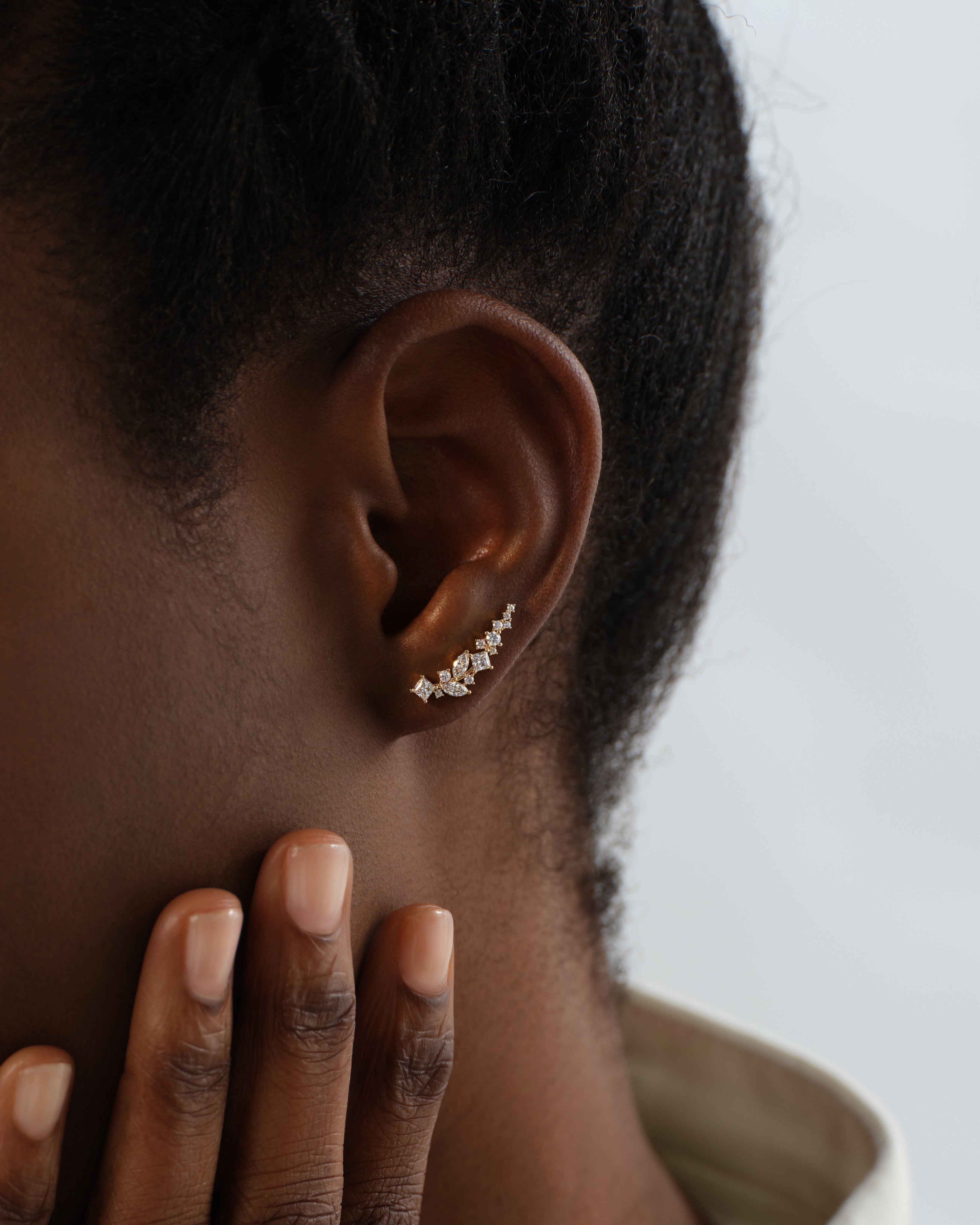 Curved Climber Earrings