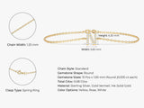 Diamond initial 'N' bracelet, gold vermeil, sterling silver, 14k solid gold