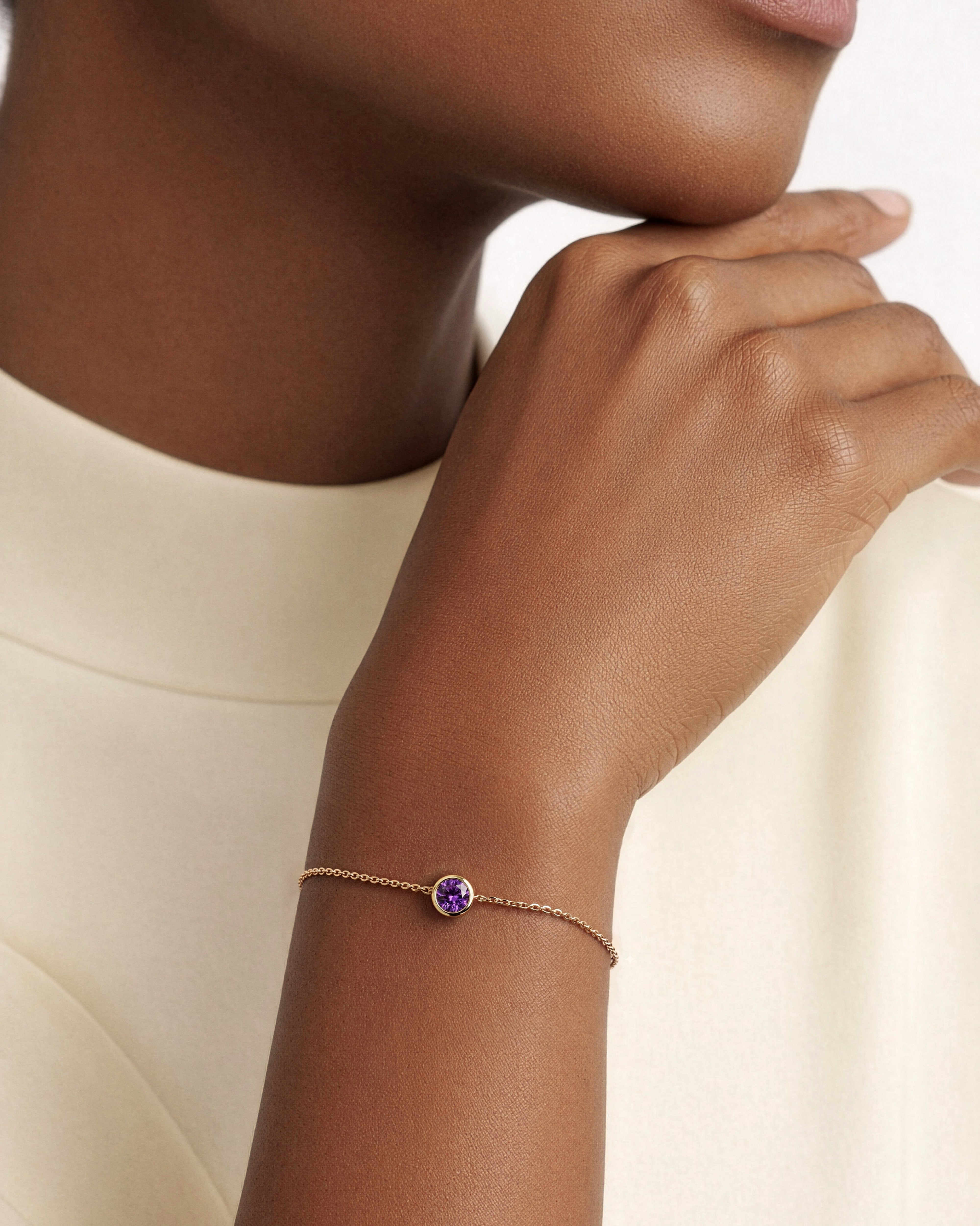 Bezel Set Birthstone Bracelet