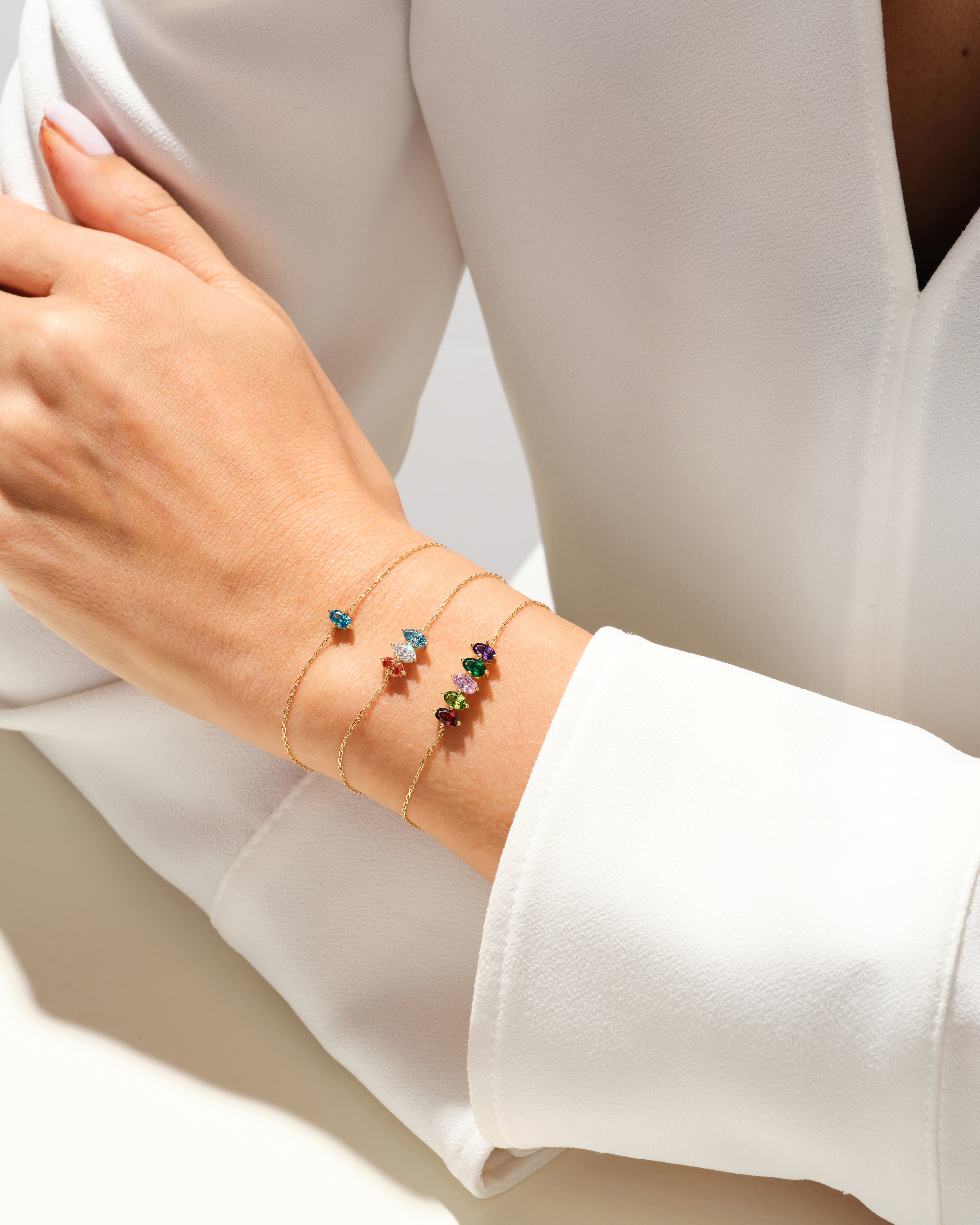 Oval Cut Multi-Stone Birthstone Bracelet