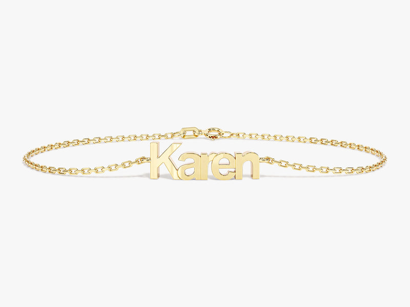Gold name bracelet Karen personalized jewelry gift