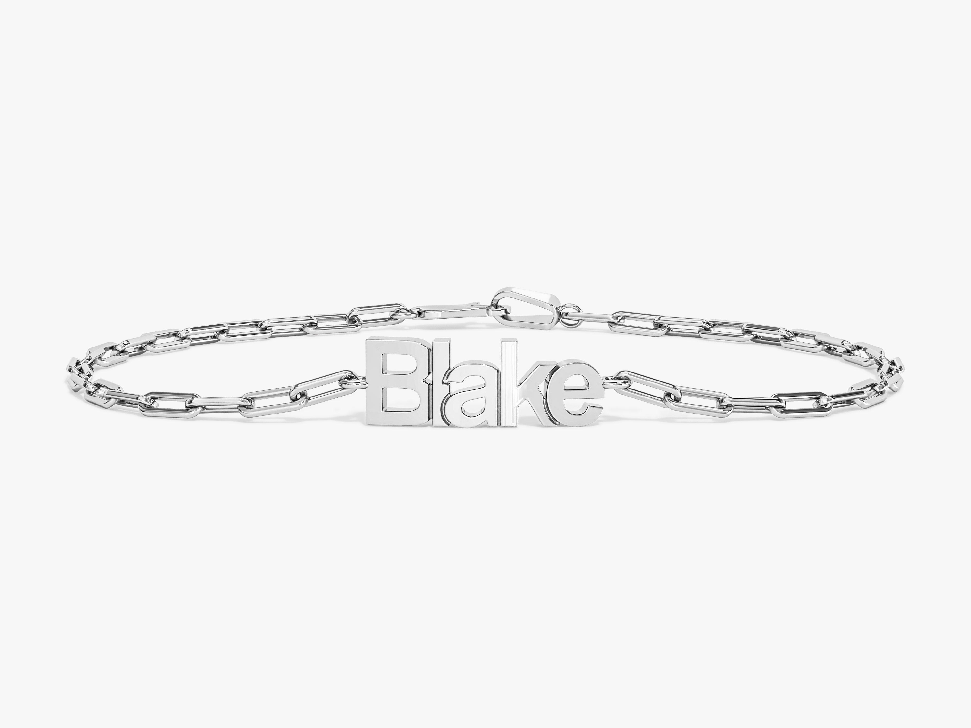 Silver Blake name bracelet, personalized jewelry, custom name jewelry