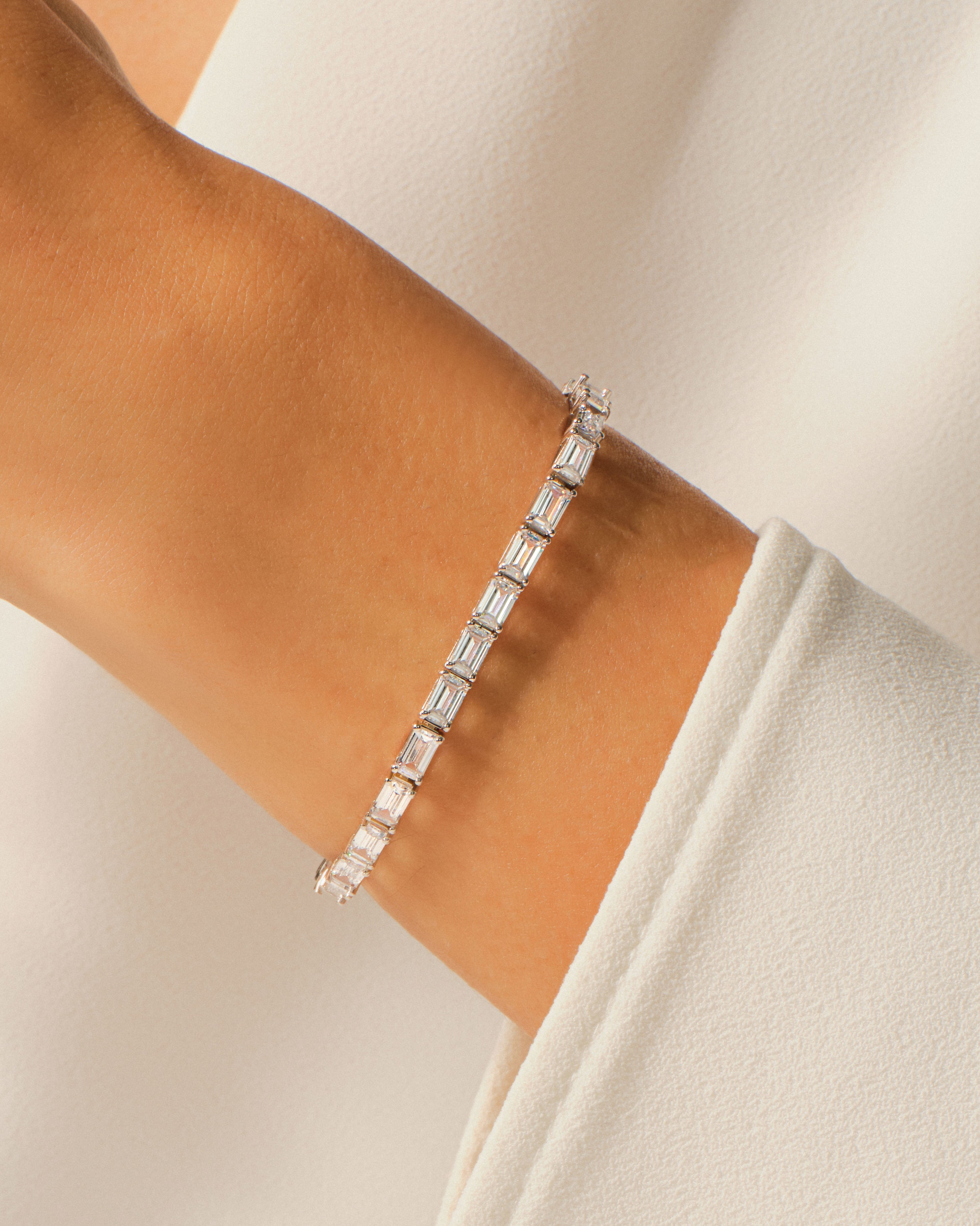 Emerald Cut Moissanite Tennis Bracelet