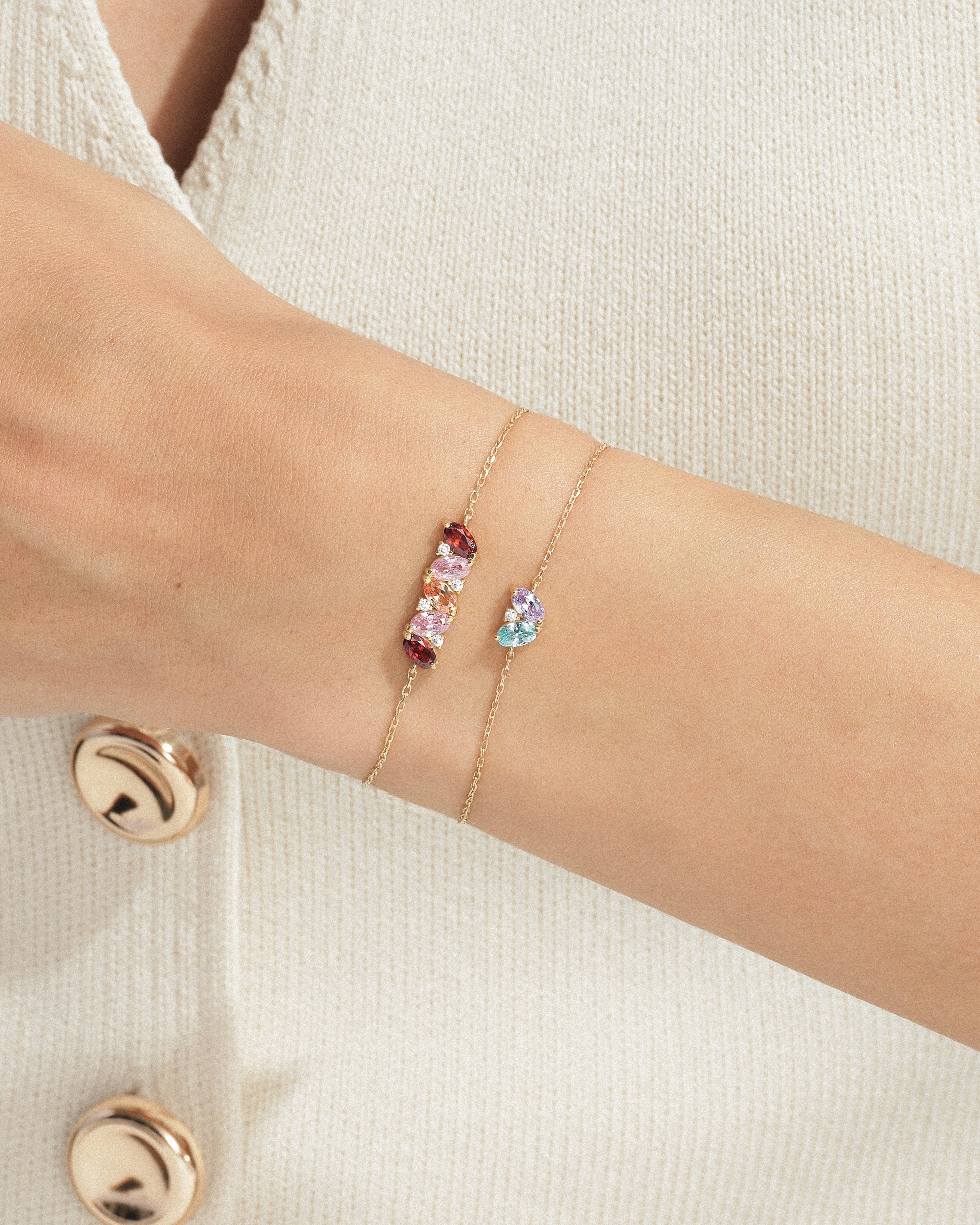 Oval Multi Birthstone Bracelet