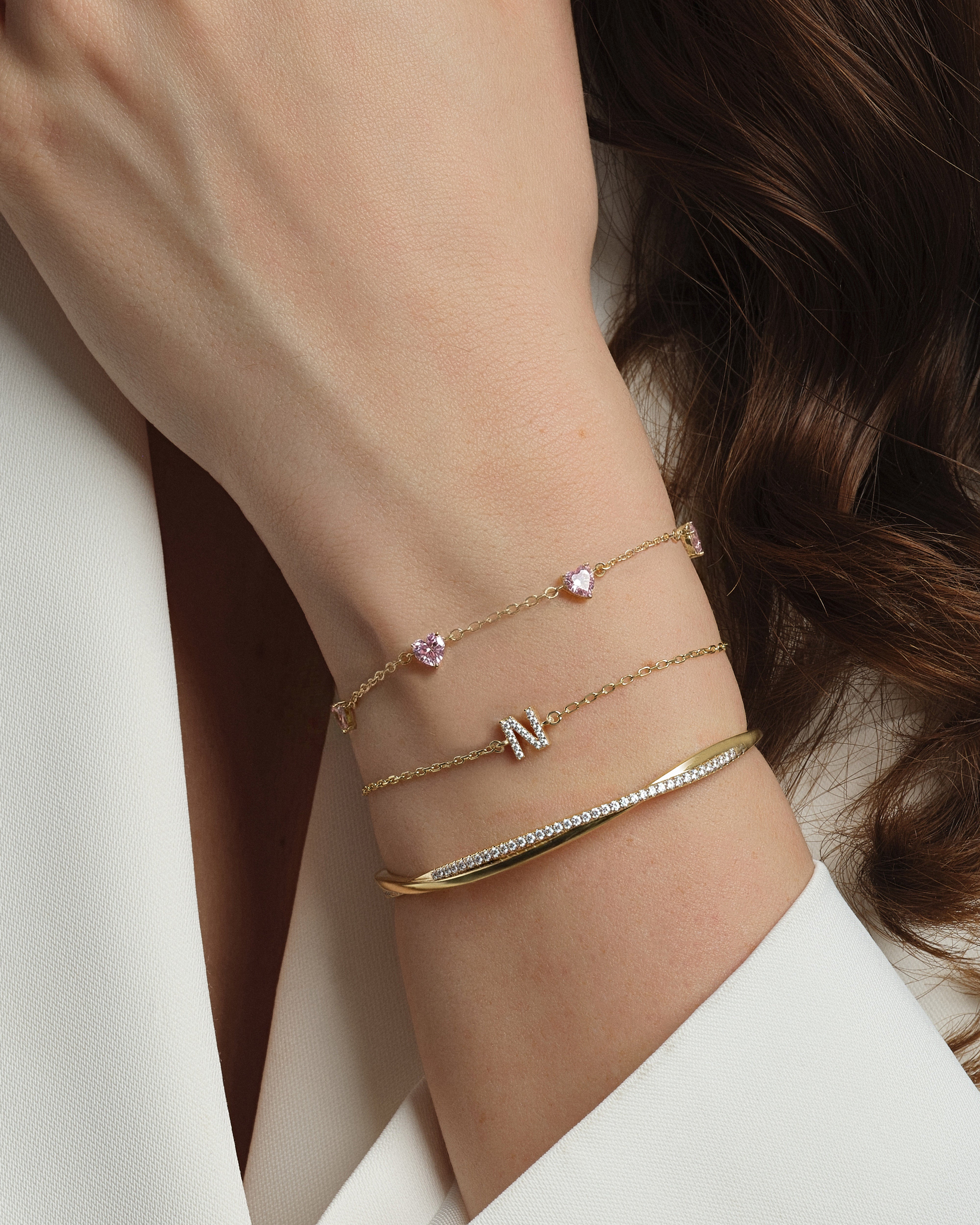 Twisted Gemstone Open Cuff Bracelet