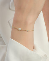 Pave Heart Triple Bracelet