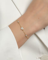 Pave Heart Triple Bracelet