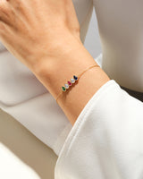 Milgrain Pear Cut Multi-Stone Birthstone Bracelet