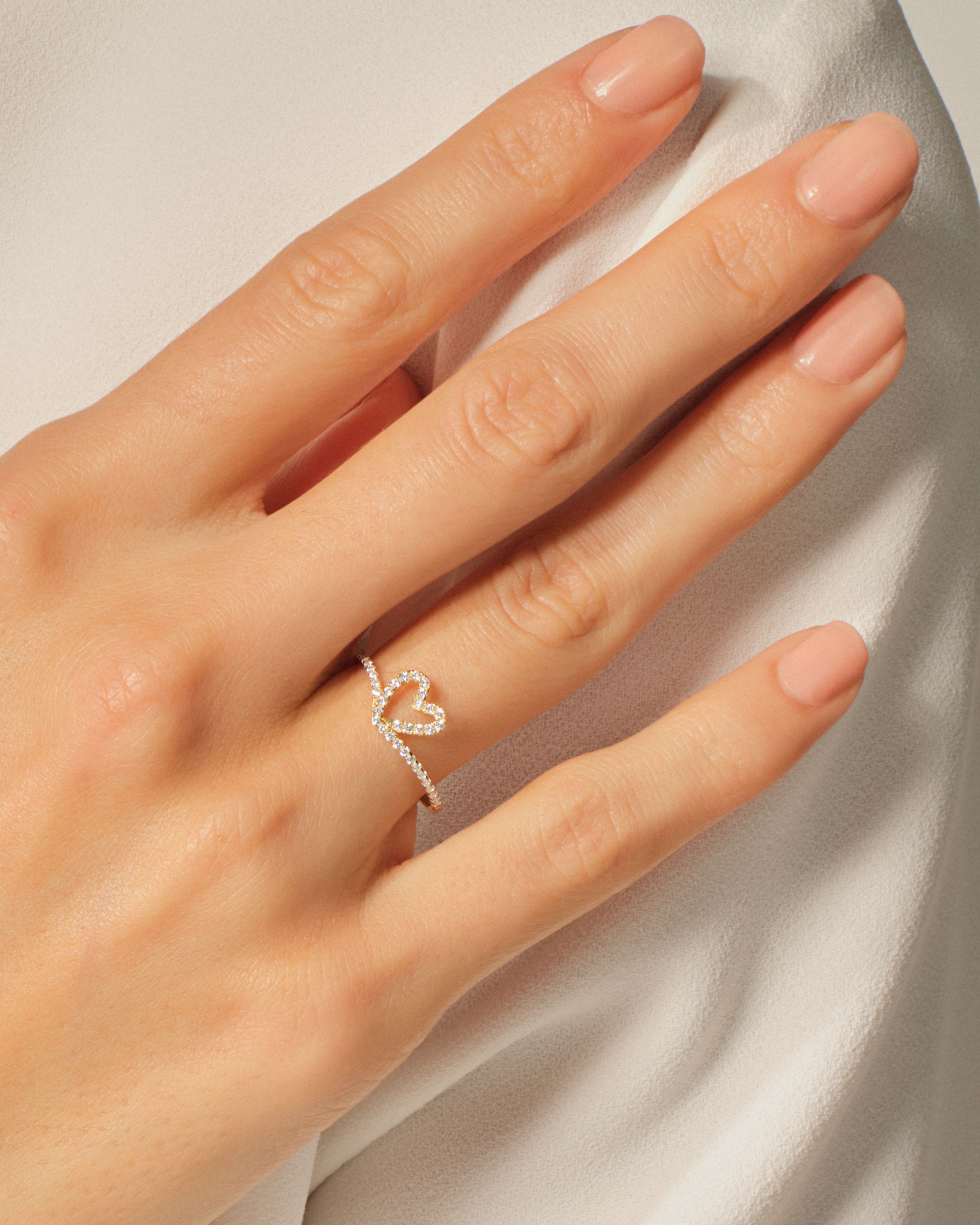 Curved Heart Ring