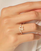 Curved Heart Ring