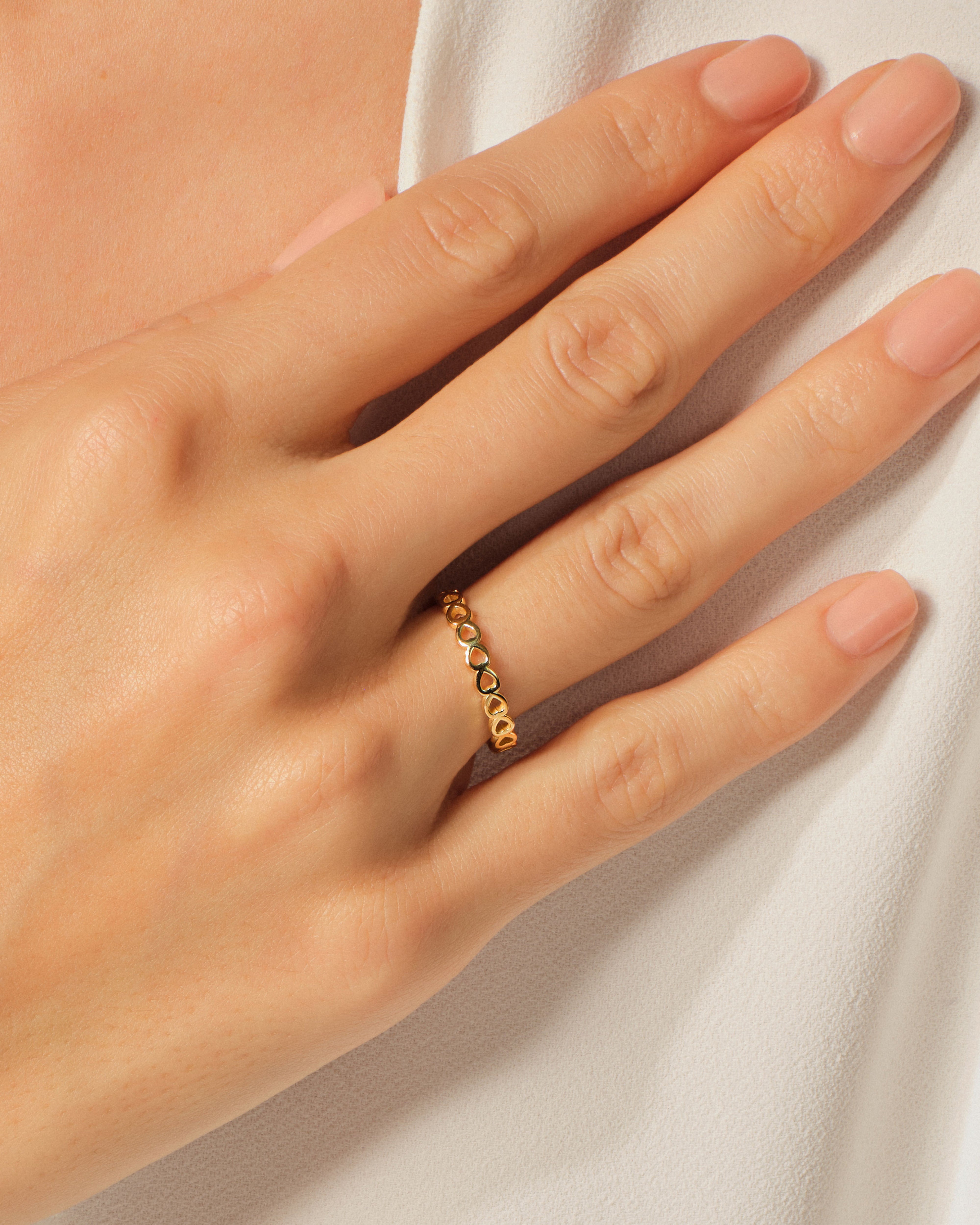 Half Eternity Heart Ring