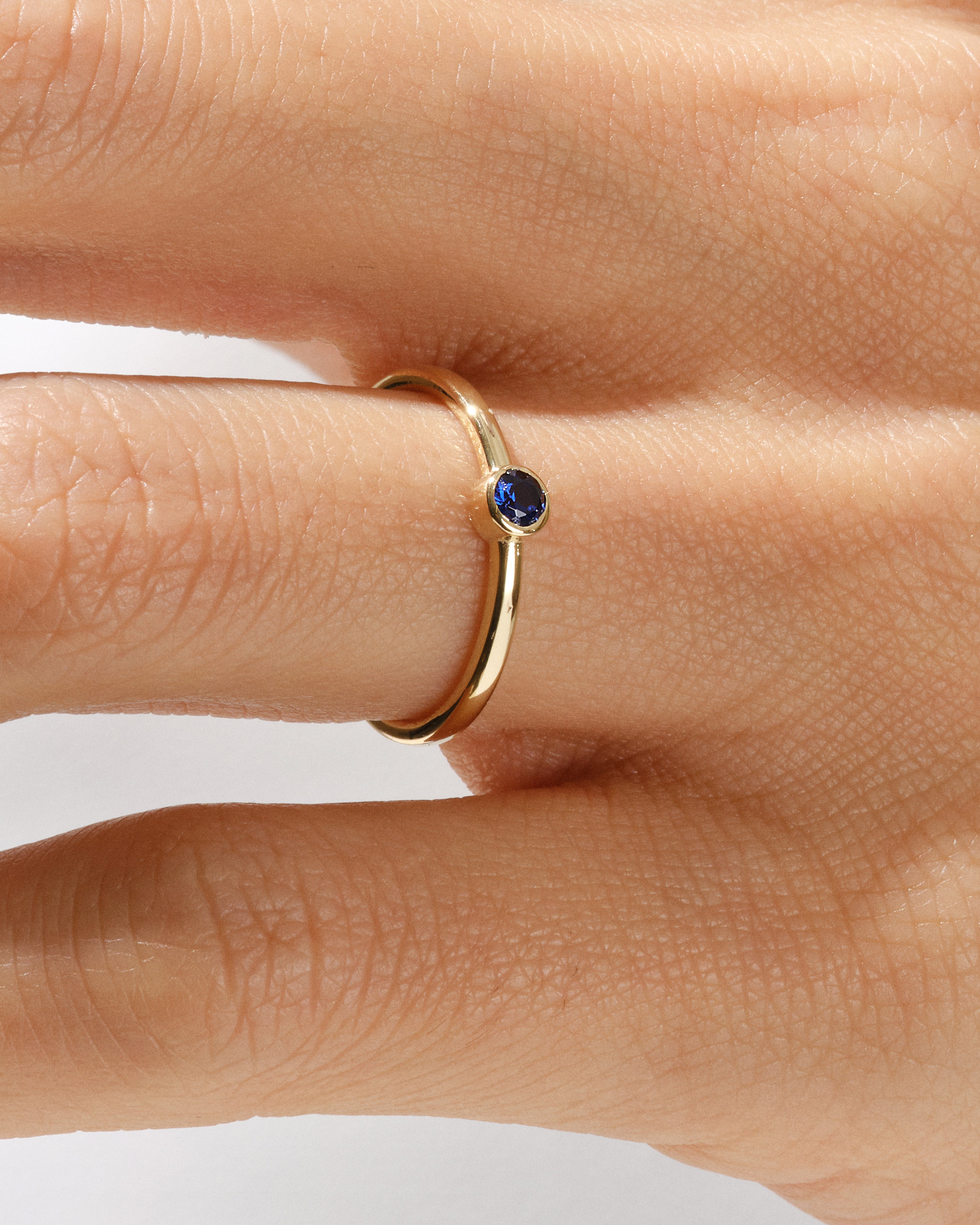 Bezel Set Round Birthstone Ring