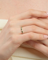 Bar Set Horizontal Baguette Birthstone Ring