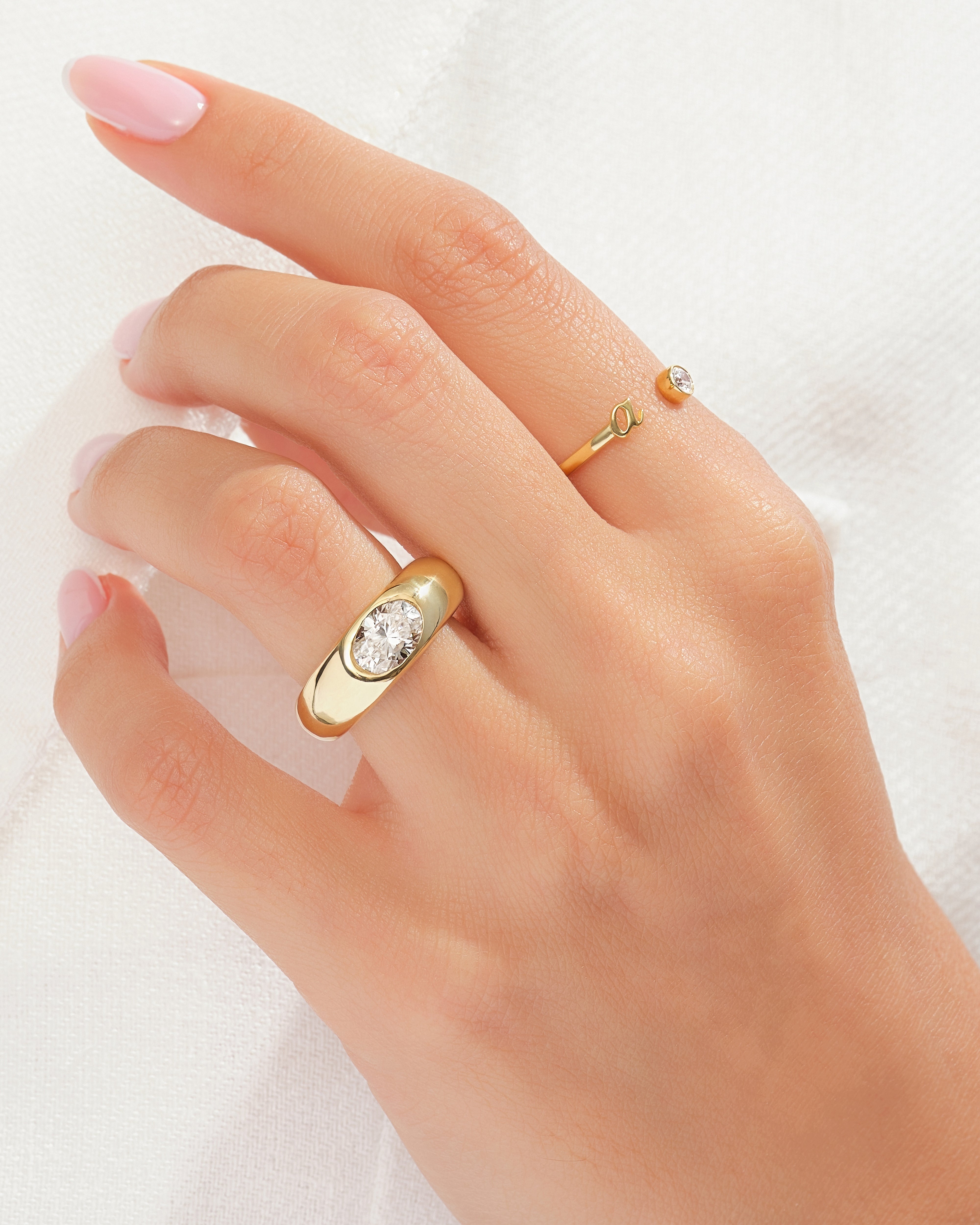 Bold Dome Oval Cut Promise Ring