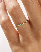 Alternating Marquise & Round Birthstone Ring
