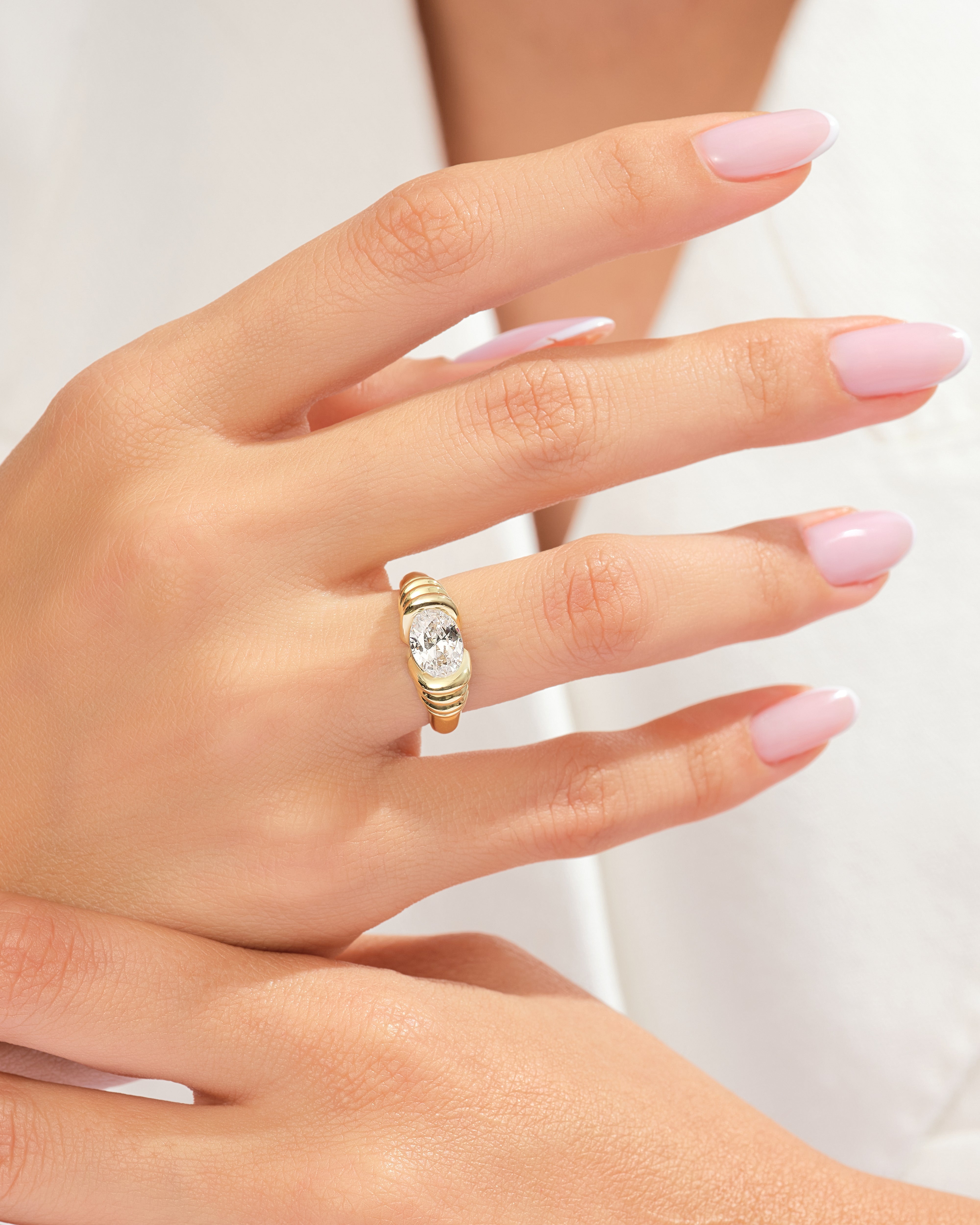 Bold Oval Cut Promise Ring