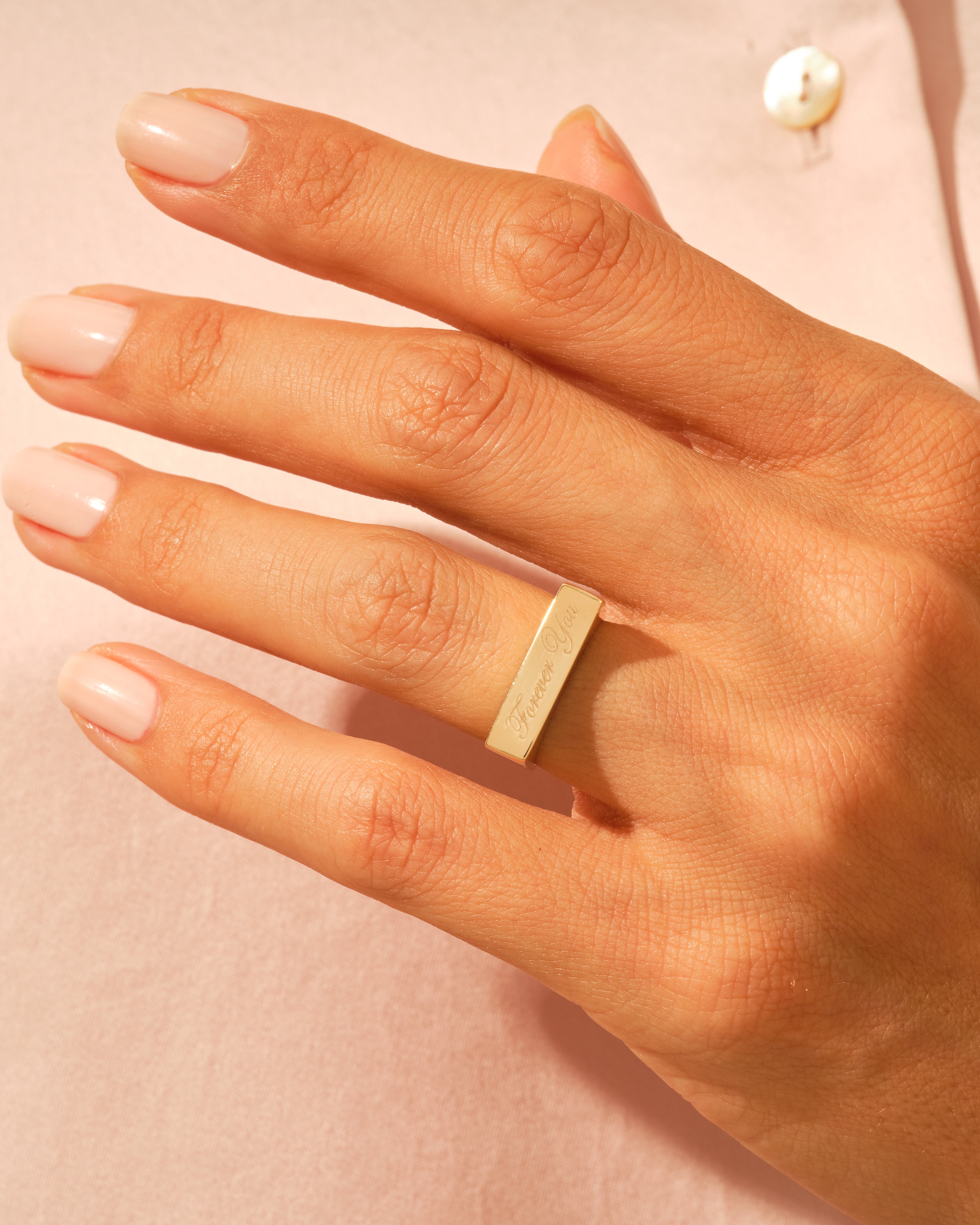 Elongated Rectangular Signet Ring