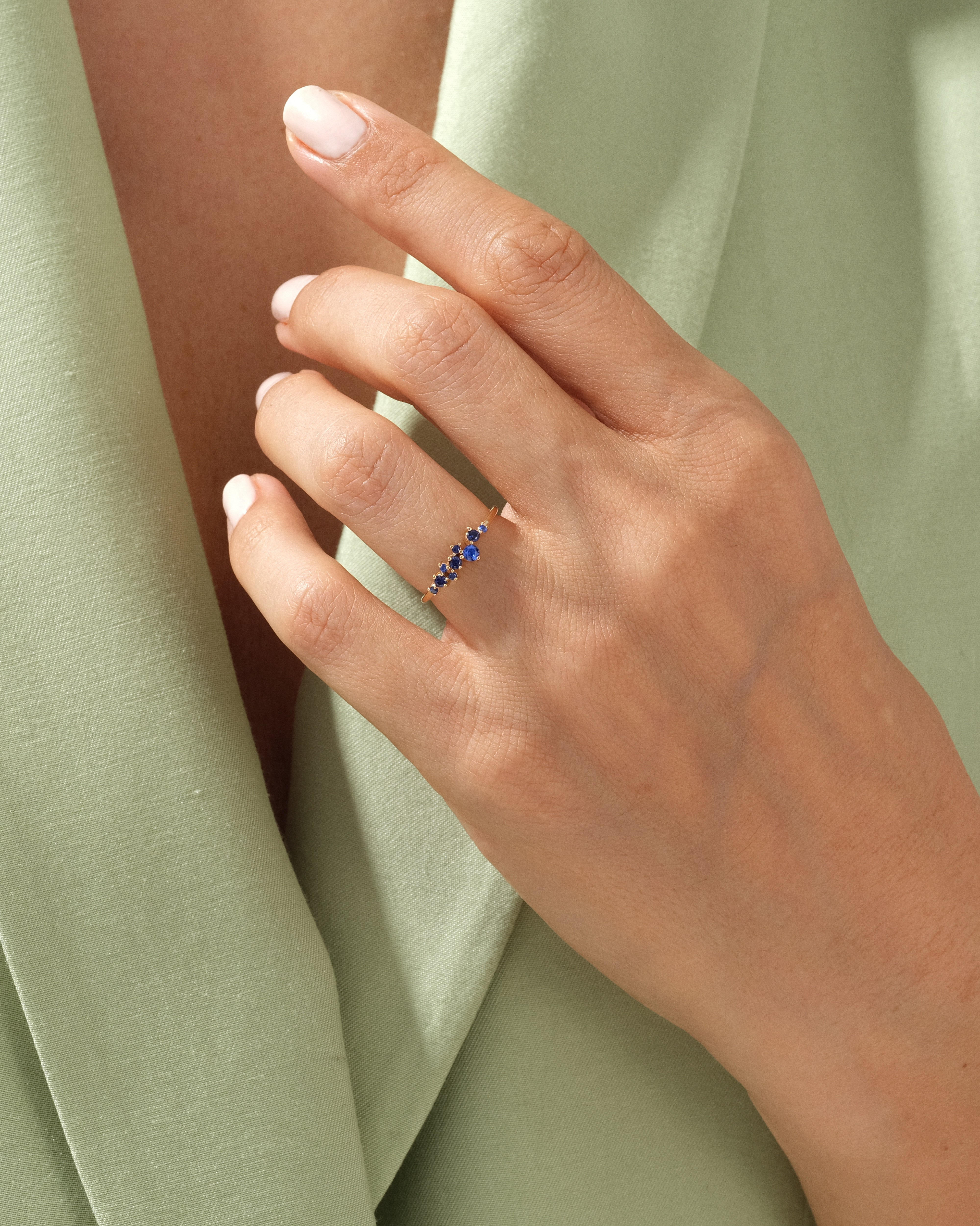 Floating Cluster Birthstone Ring