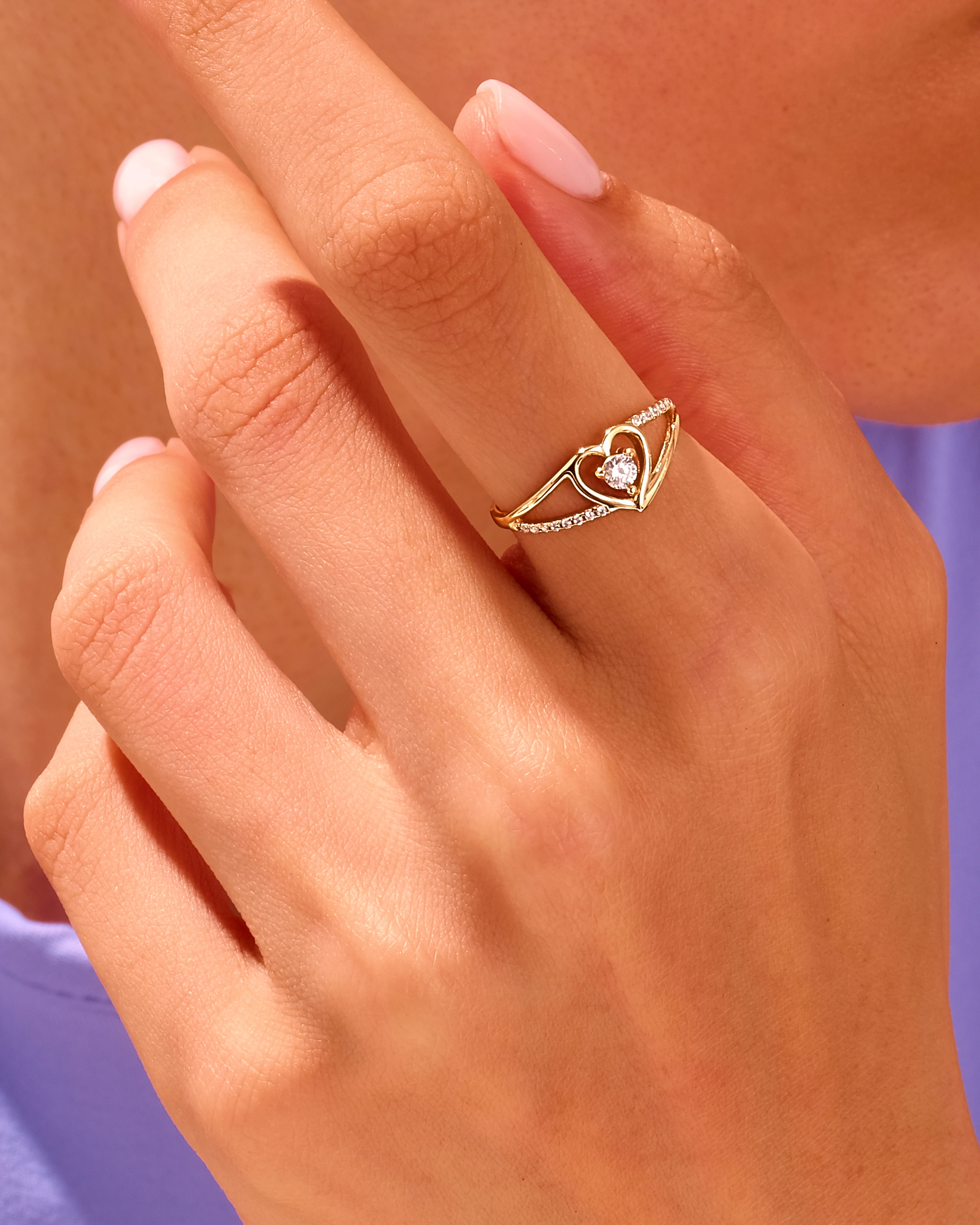 Split Shank Heart Ring